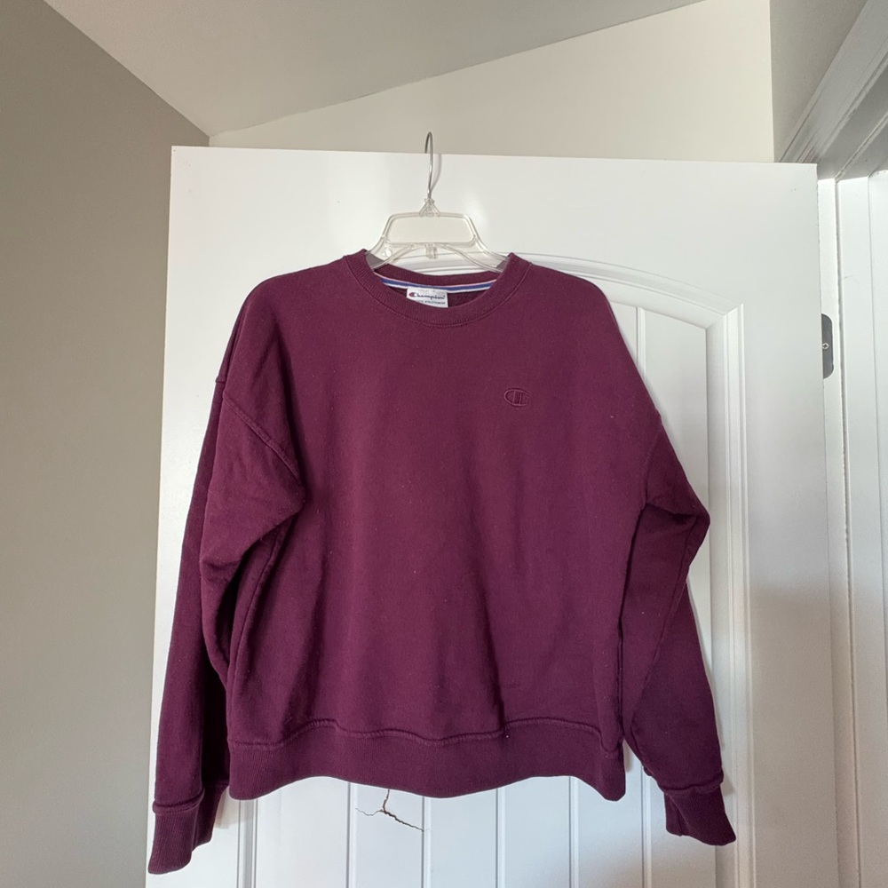 Champion Purple Crewneck Sweater Classic Fit